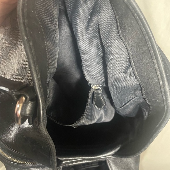 Coach Edie Shoulder Bag Signature Grey Black Current Leather - Picture 16 of 16